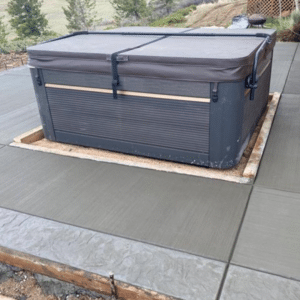 Concrete Hot Tub Pad and patio